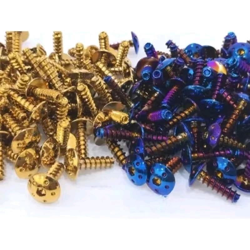 Skru Titanium, 10pcs / set, Saiz M5 * 15mm, Universal, Untuk - TikTok ...