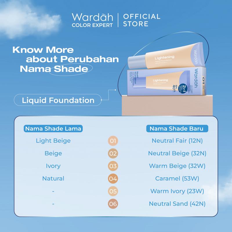 (Sachet/Travel Size) Wardah Lightening Foundation SPF40 PA+++ 6ml 3