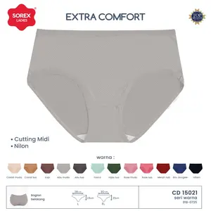 Sorex CD Wanita Extra Comfort Cutting Midi Warna Warni Pori Pori CD 15021 Lembut Nyaman Segitiga