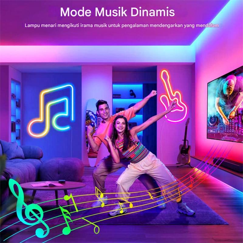 Lampu Neon Flex Running RGB 3 Meter Remote Led Strip Bluetooth USB Kamar Tidur Hias lampu  running aesthetic 6