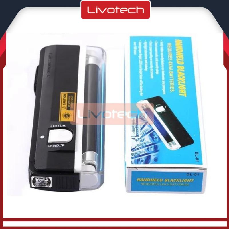 Detektor Uang Mini Portable dengan Lampu UV - Hitam 0