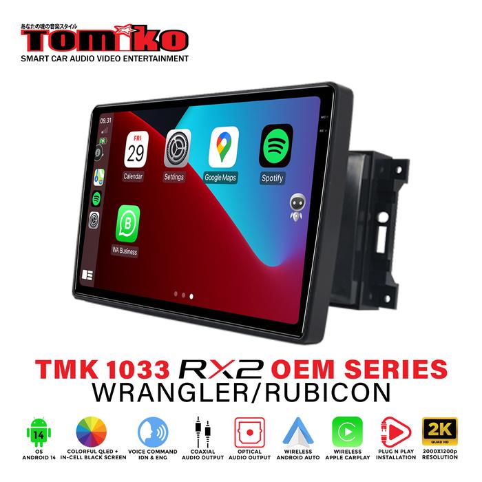 Gambar Tomiko Head Unit Android TMK 1033 RX2 OEM Series for Jeep Wrangler/Rubicon - Floating - Non Cam 360 dari Tomiko Car Multimedia Kota Tangerang Tokopedia