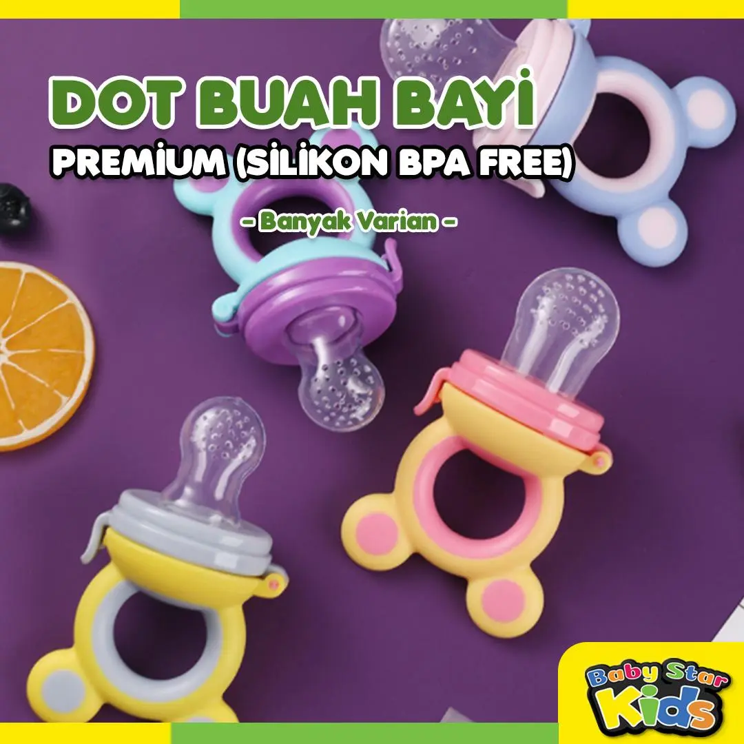 DOT BUAH PREMIUM EMPENG BAYI MPASI no box Pacifier Gigitan Sayur Anak Fruit Food Teether Feeder BPA FREE Set Perlengkapan Makan