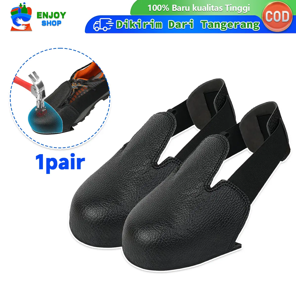 1 Pasang Safety Toe Cap Cover Sepatu Overshoe Visitor Toe Guard Anti Slip Dan Tahan Benturan