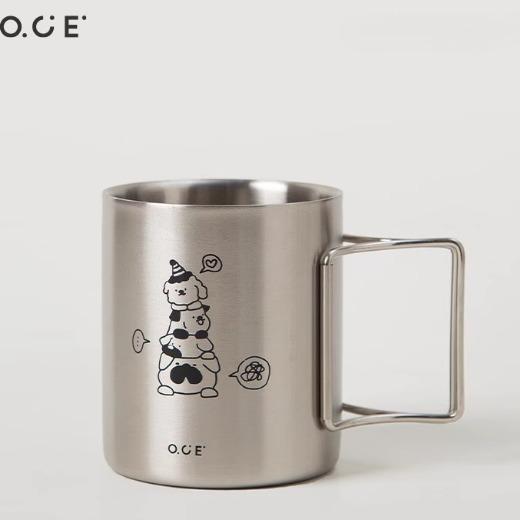 OCE Cốc uống nước 2 lớp bằng thép không gỉ 304 có quai xách dùng cho văn phòng cốc đựng sữa ăn sáng