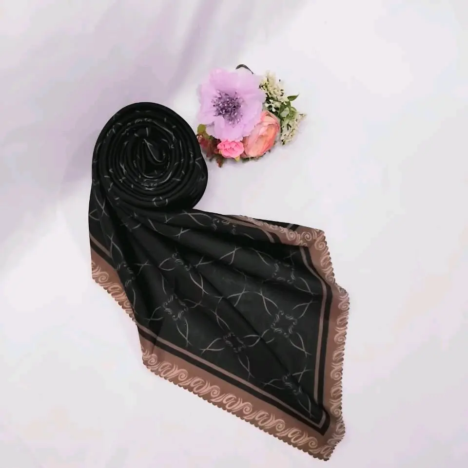 hijab kerudung jumbo motif bahan voal elegan