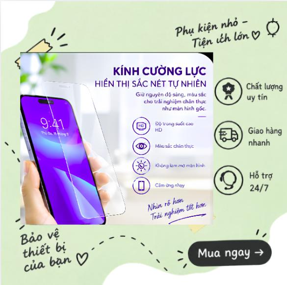 Kính Cường Lực Chống Trầy Xước Dễ Dán Tương Thích Nhiều Dòng Máy