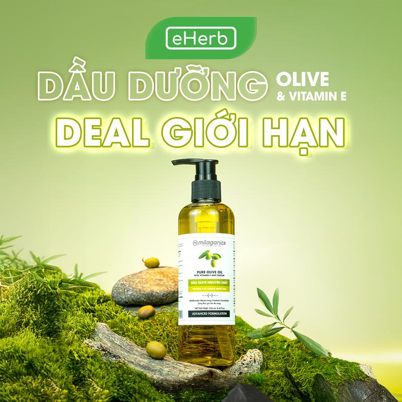  Dầu Olive Extra Virgin Dưỡng Ẩm Body Ép Nguội MILAGANICS - Dầu Oliu Dưỡng Da Dưỡng Tóc Dưỡng Môi Massage Cơ Thể - Tinh Dầu Oliu Body Oil Nữ Dưỡng Ẩm Làm Đẹp Da Dưỡng Thể Women Dưỡng Mặt Nguyên Chất Thiên Nhiên Lành Tính Mát Xa Mỹ Phẩm 