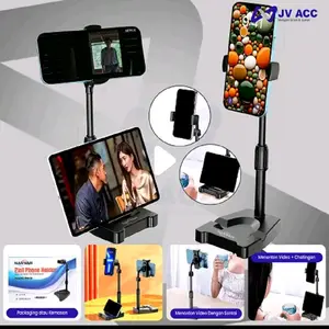 JV ACC 2in1 Phone Holder dengan Stand Adjustable untuk Menonton Video & Chatting - Cocok untuk Smartphone dan Tablet
