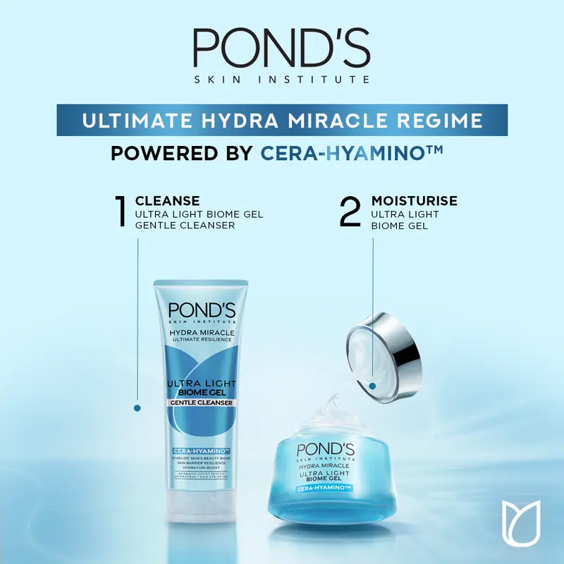 PONDS HYDRA MIRACLE ULTRA LIGHT BIOME GEL - HYDRATING MOISTURIZER GEL 20GR 4