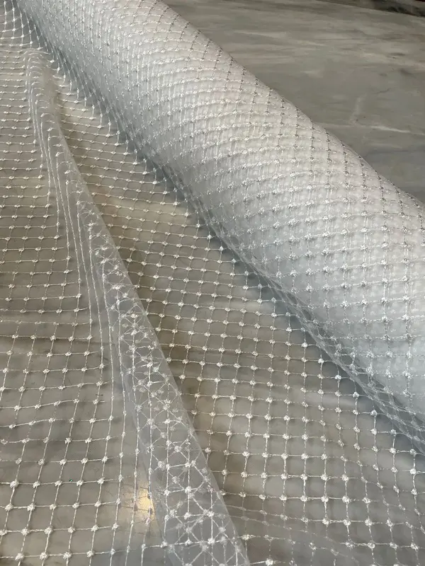 Kain Brukat Tille Kotak | Tille Jaring | Tille Mesh Kotak Square Korea 1/2 meter 8