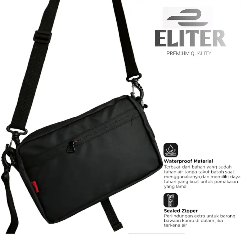 Eliter Valkyrie Slingbag, tas sling bag anti air tas selempang anti air, tas kotak tas premium Sporty Silver 1
