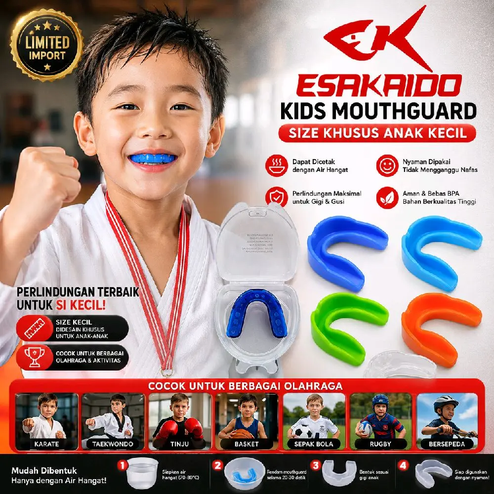ESAKAIDO - MOUTHGUARD GUMSHIELD PELINDUNG GIGI JUNIOR VERSION