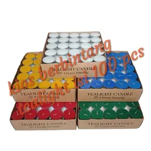 Lilin Tealight 4 Jam Berwarna Isi 100 Pcs  Lilin Berdoa Lilin Dekorasi