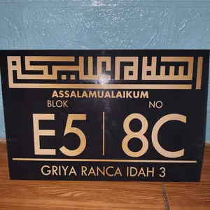 Plat Nomor Rumah Islami - Papan Nomer Rumah Assalamualaikum Dekorasi Rumah Minimalis