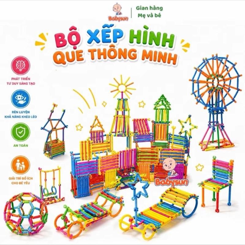 Bộ 500 Que Đồ Chơi Lắp Ghép Que 3D Sáng Tạo Cho Bé, Bộ Xếp hình Que Bằng Nhựa…