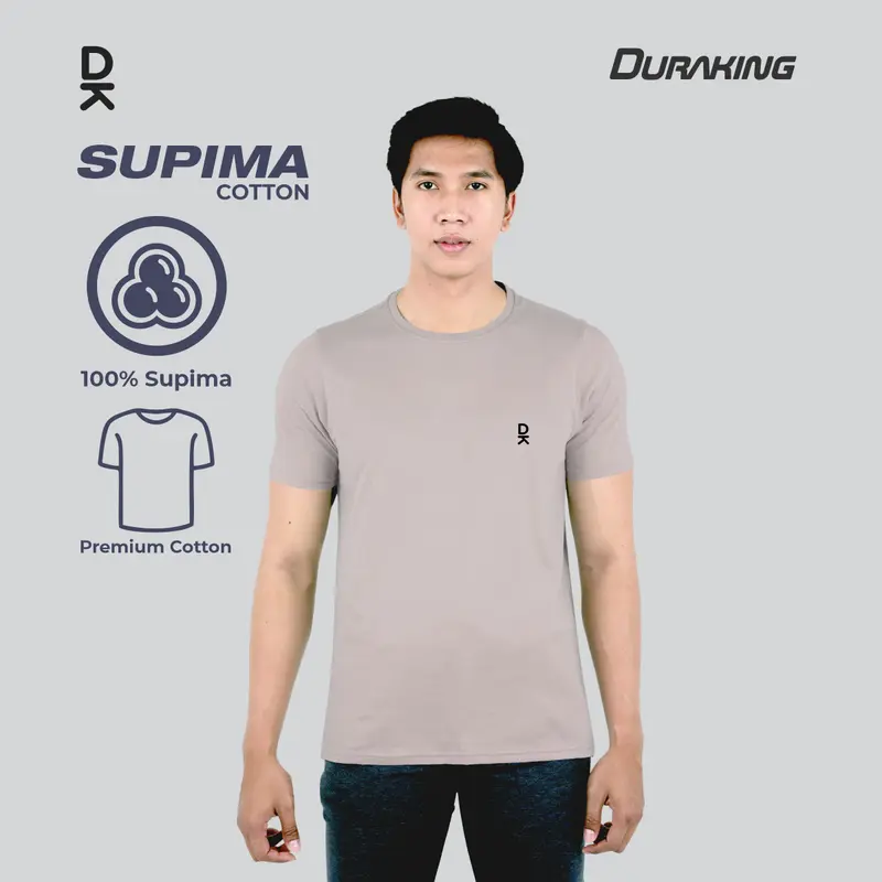 Duraking Kaos 100 persen SUPIMA Cotton Daily Wear - O Neck Basic kain katun Lembut Polos Pria Nyaman Pendek Tee Tshirt 4