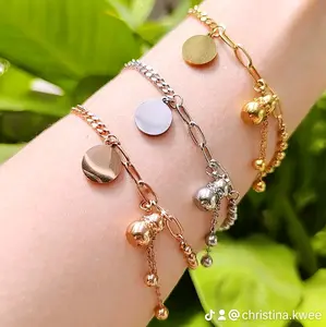 GELANG TGN Titanium KENDI KOIN 3 Rantai Kombinasi - 71