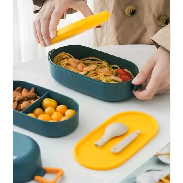 LUNSBOX BENTO LAPISAN GANDA DENGAN 2SUSUN FRE SENDOK Biru 2