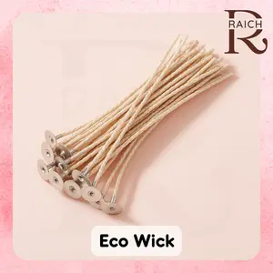 Eco Wick Scented Candle Natural Prewaxed with Sustainer Tabs Sumbu Lilin 15cm 15 60 Strands Friendly