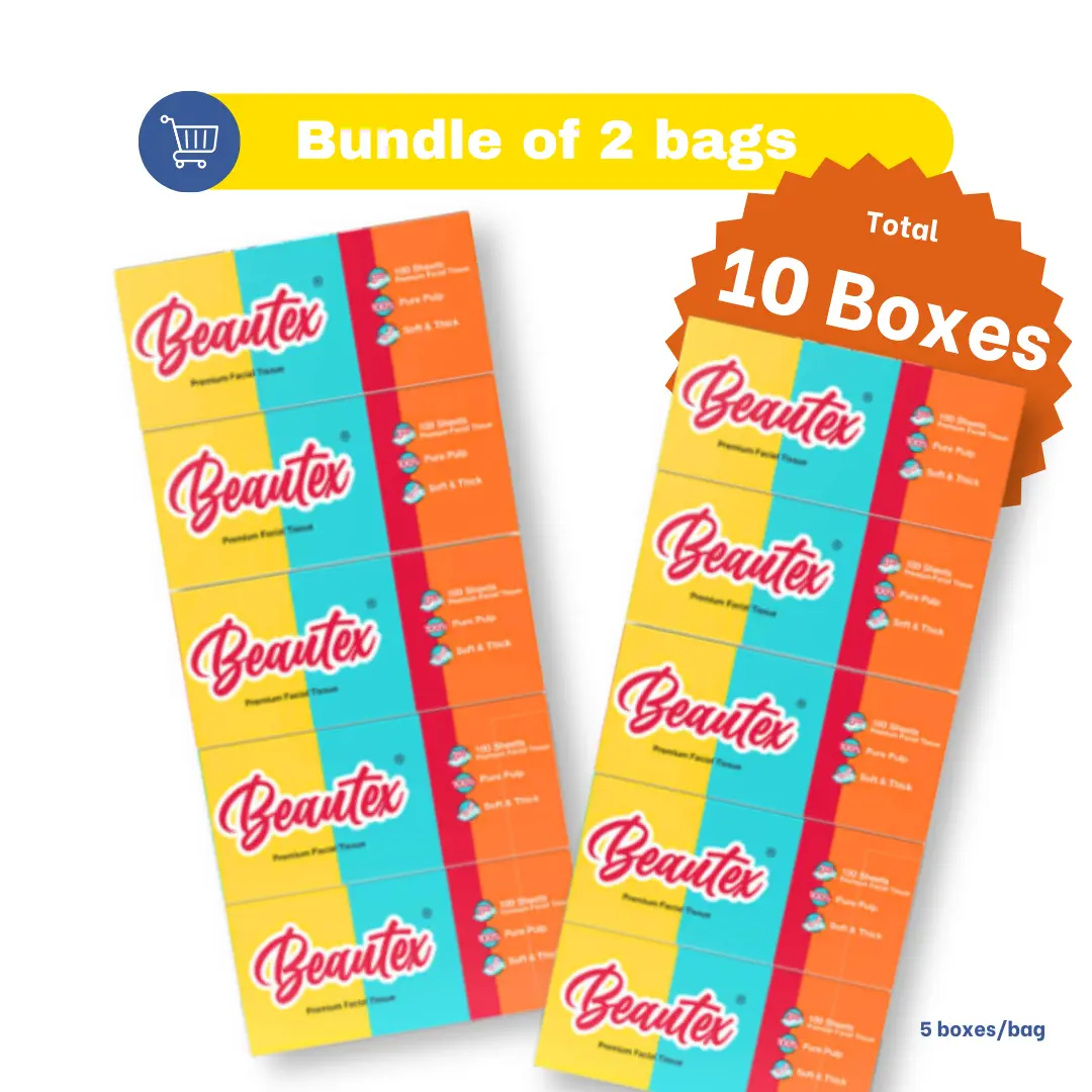 Beautex 3ply Facial Tissue Box 100sheets (Bundle of 2Bags, 5box/bag)