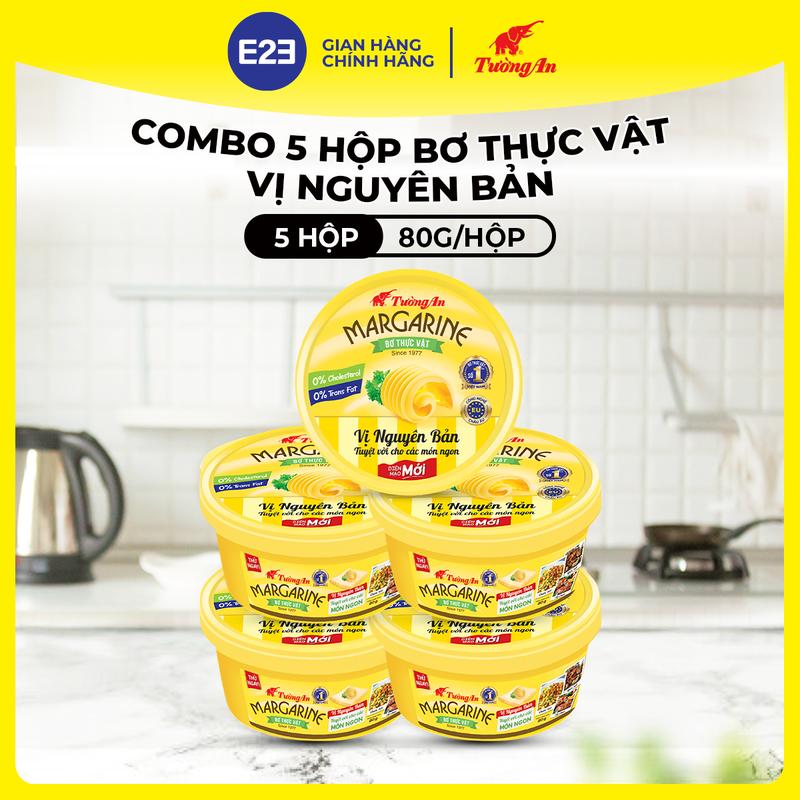 Combo 5 Hộp Bơ Thực Vật Vị Nguyên Bản 80g - Thơm Ngon Dùng Cho Cả Gia Đình | E2E Thực Phẩm Đồ Uống | Kido Group