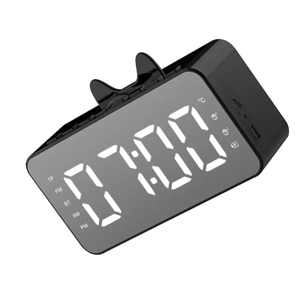 Clock Radio Desk Clock LCD Display Bluetooth-compatible Music Playing Digital for Home Office