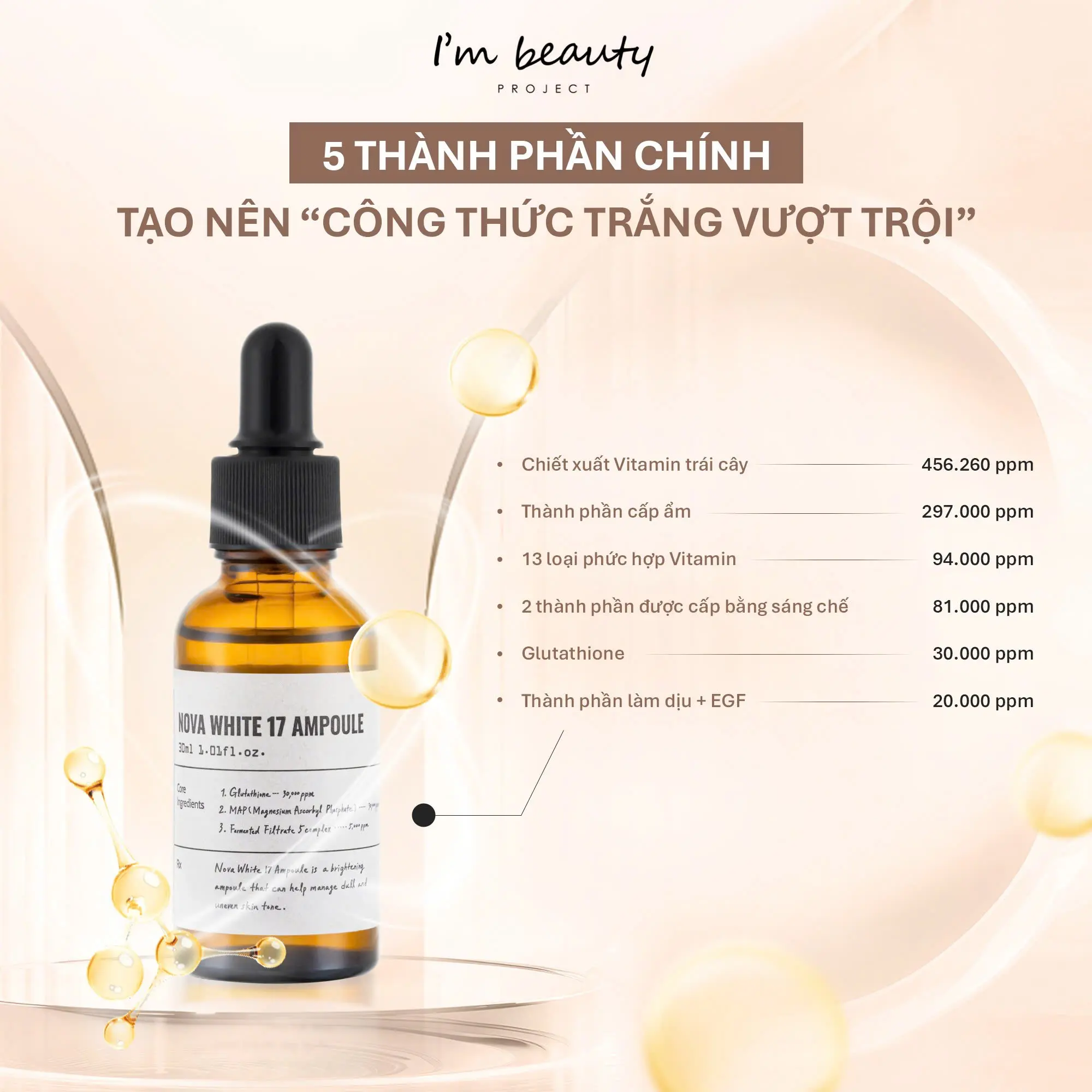 Serum Dưỡng Sáng Mịn Da NOVA WHITE 17 AMPOULE 30ml | BigBuy360 - bigbuy360.vn