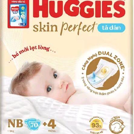  Huggies tã dán size Nb70+4 S80+2  M76+3 cho bé 4 đến 8 kg Voi  Tết bỉm pun 