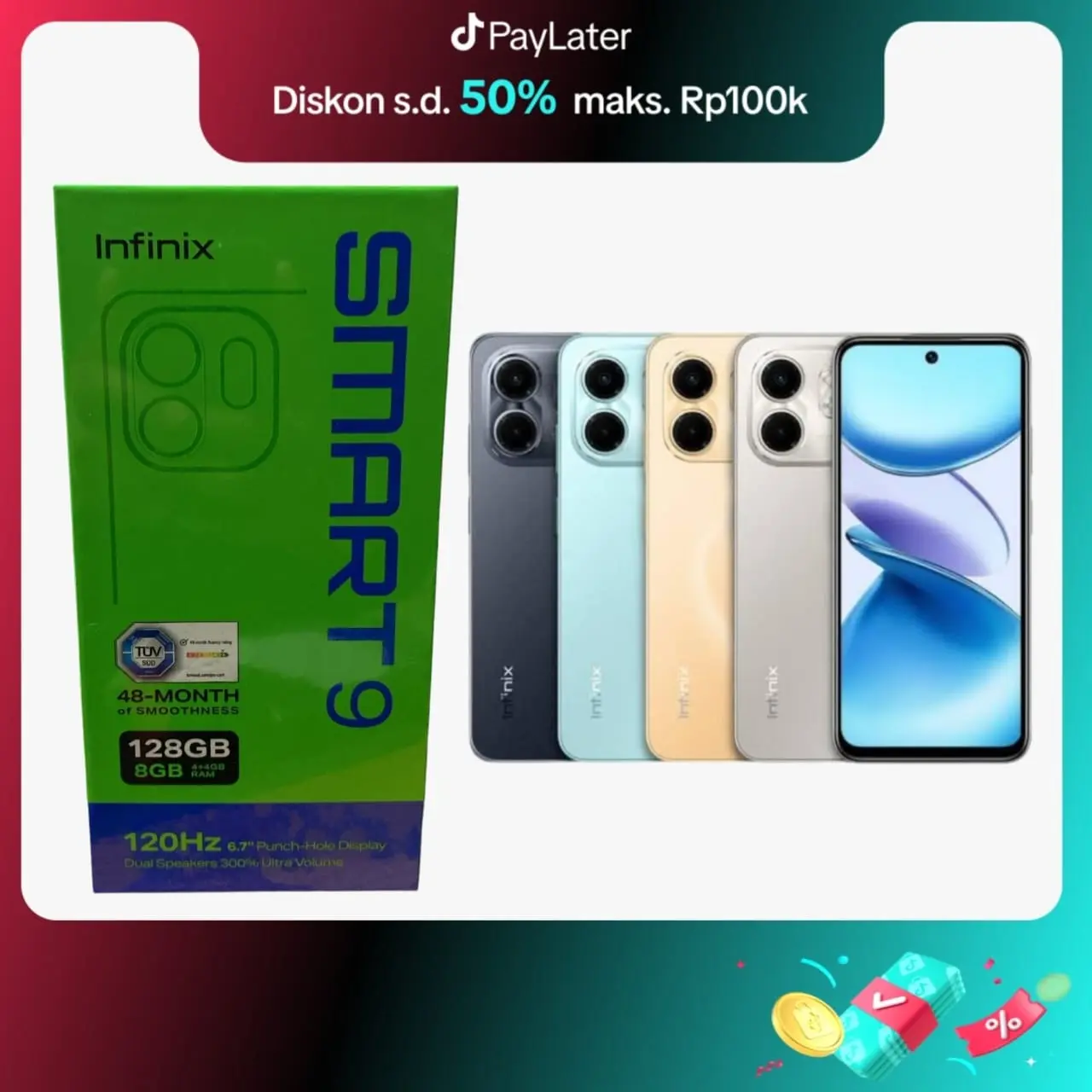 [Exclusive Affiliate] Infinix Smart 9 4/128 3/64 4/64  Ram 4GB Rom 128GB Garansi Resmi