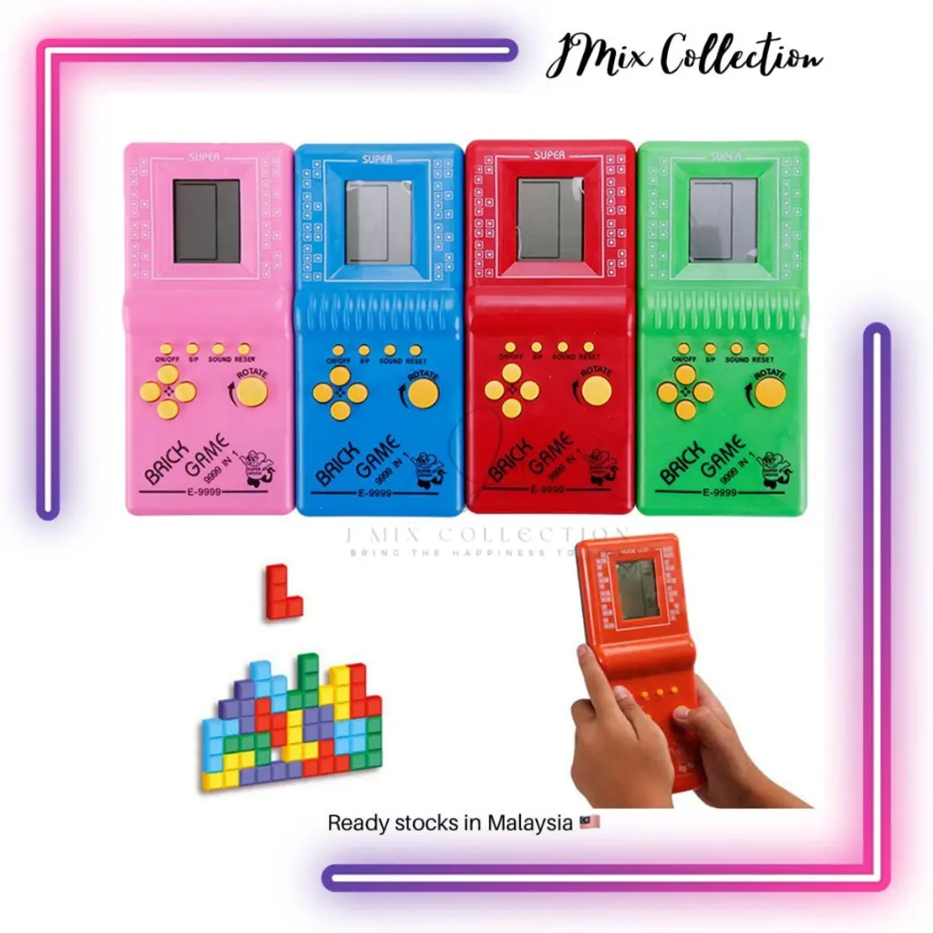 Ready Stock !!! Creative Retro 9999 Classic Tetris Brick Puzzle Game LCD Electronic Toys Fun for Children And Adult !!!