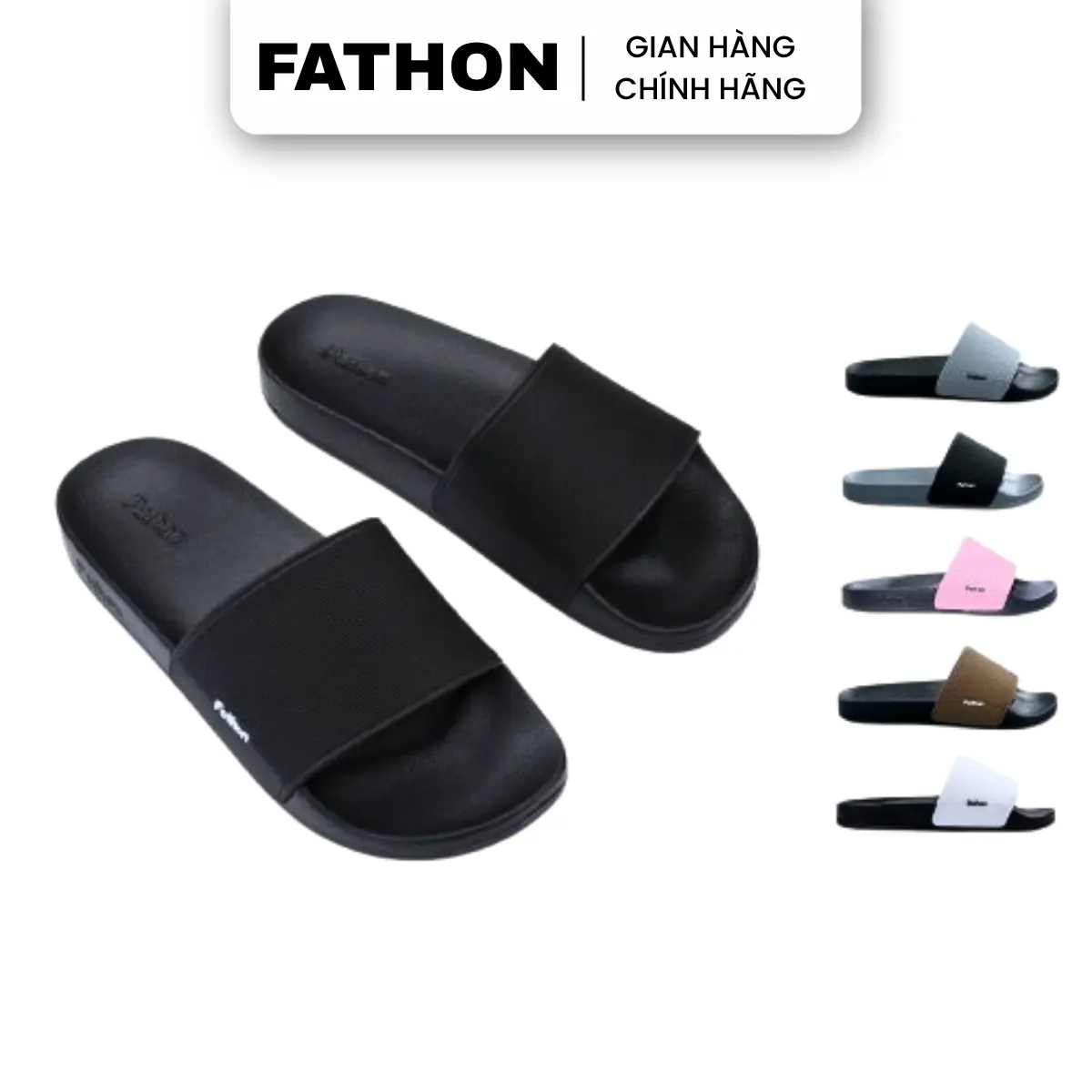 SD23 - Dép Fathon Basic Slides unisex quai PVC Đế IP cao cấp êm nhẹ - ( Slipper ) Dép Pathon quai ngang nam nữ đế bằng chống trơn trượt - FATHON