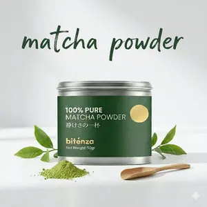 Bitenza - Matcha Powder 100% Murni 50gr untuk Minuman Segar dan Sehat - Tea Green Greentea Drink Hijau