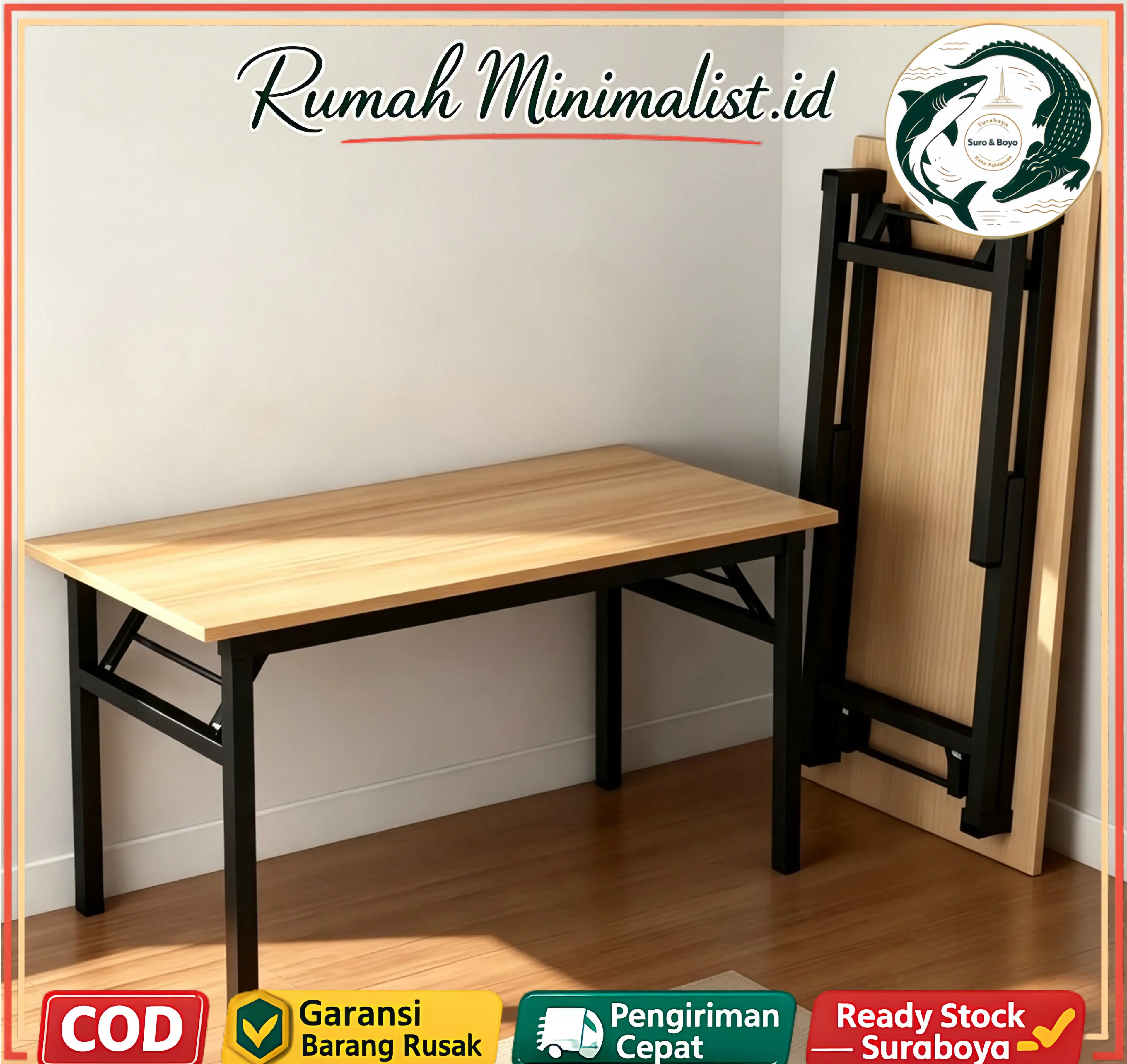 Meja Lipat Serbaguna Meja Komputer, Meja Belajar Anak Sekolah, Meja Kerja Kantor Rumah, Meja Furnitur Ruang Tamu, Meja Meja Makan Sederhana Desain Minimalis, Bisa Dilipat Simpan Di Sudut Ruangan, Permukaan Meja Luas Nyaman Dipakai Setiap Hari