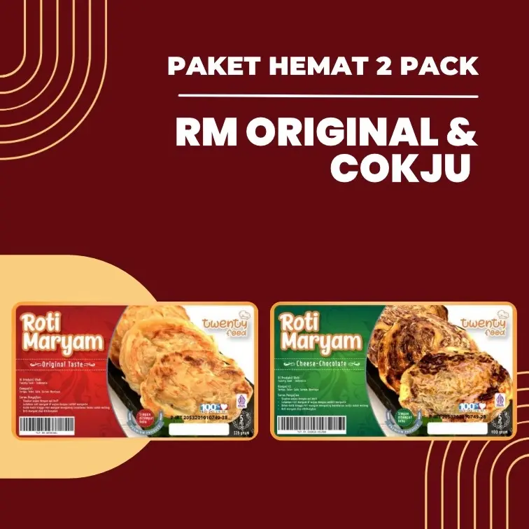 Paket Hemat 2 Pack Roti Maryam Rasa Original dan Cokelat Keju Cemilan Frozen Manis - Original - Coklat Keju 0