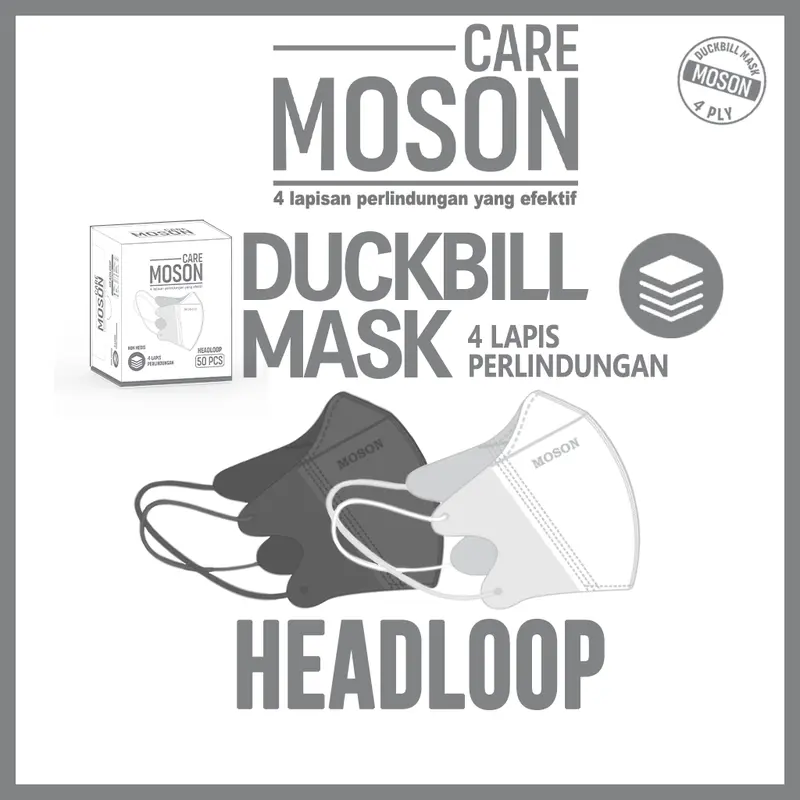 Masker Hijab Duckbill MOSON 4Ply Headloop isi 50 pcs 3