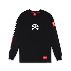 Kickdenim - Tshirt Lengan Panjang Hitam Cotton 24s Pria | Ls Full Speed