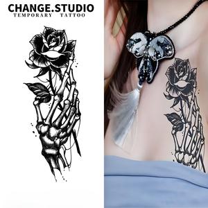 Hình Xăm Tạm Thời, Thiết Kế Hoa Hồng Quỷ, Kéo Dài Trong 15 Ngày, Không Thấm Nước Và Chống Trơn Trượt, Kèm Miếng Dán Hình Xăm