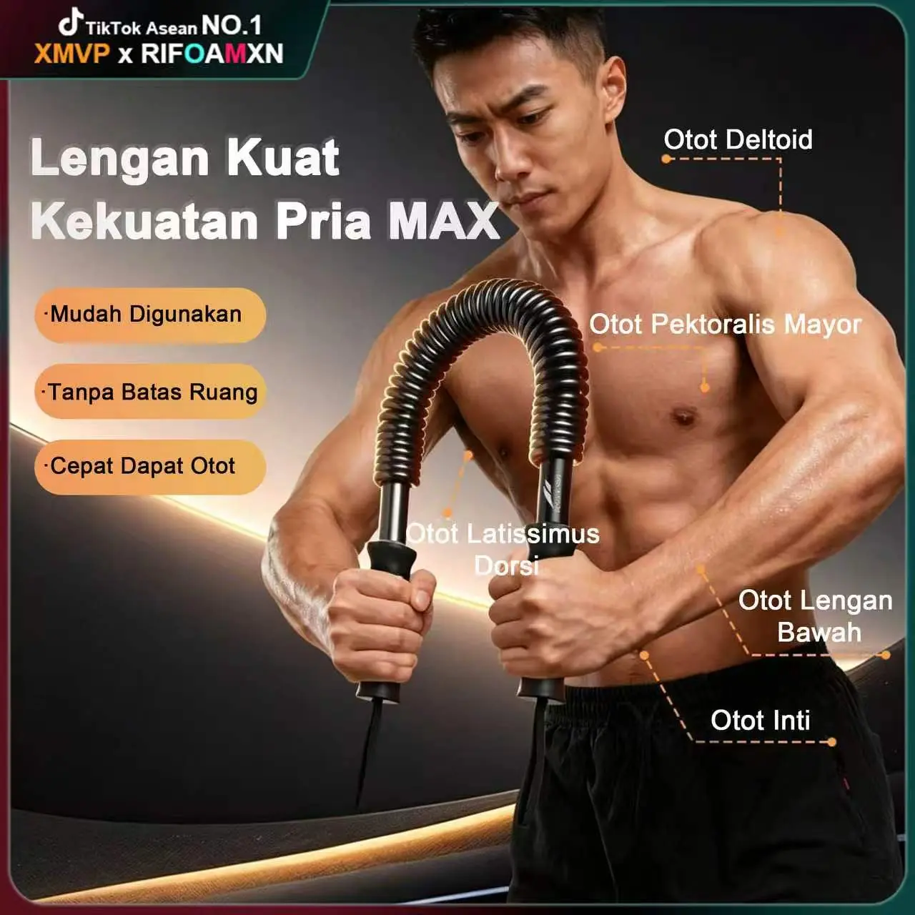 【COD】RIFOAMXN  Bar Kekuatan Lengan｜Beban Tetap (Tidak Bisa Diatur)｜Tersedia 20-70kg｜Latih Lengan & Dada｜Alat Fitness Rumahan Portable
