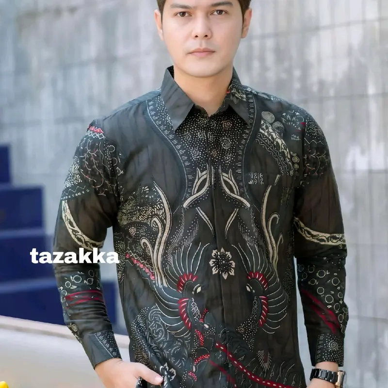 Kemeja Pria Lengan panjang Baju Kerja Batik formal Motif Seragam Kantor Nyaman Casual 6