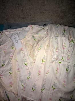 Product Review of 【ready stock】CHICMORE Kemeja leher bulat dua kali lipat dan pakaian bunga terang from e**l 1