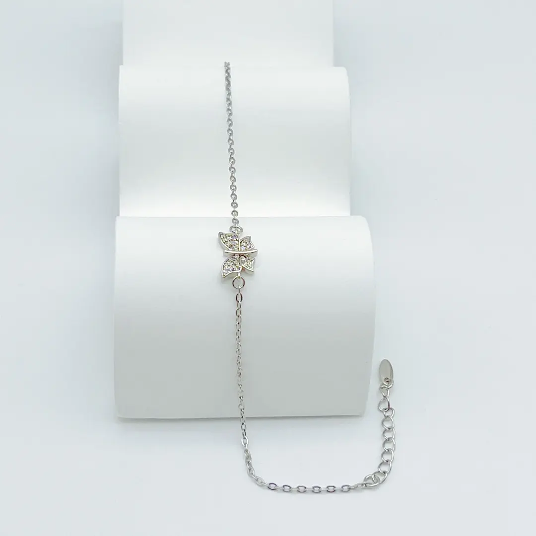 Trang Sức Vòng Tay Đơn Giản, Thiết Kế Hình Bướm Zircon Tinh Tế Unisex