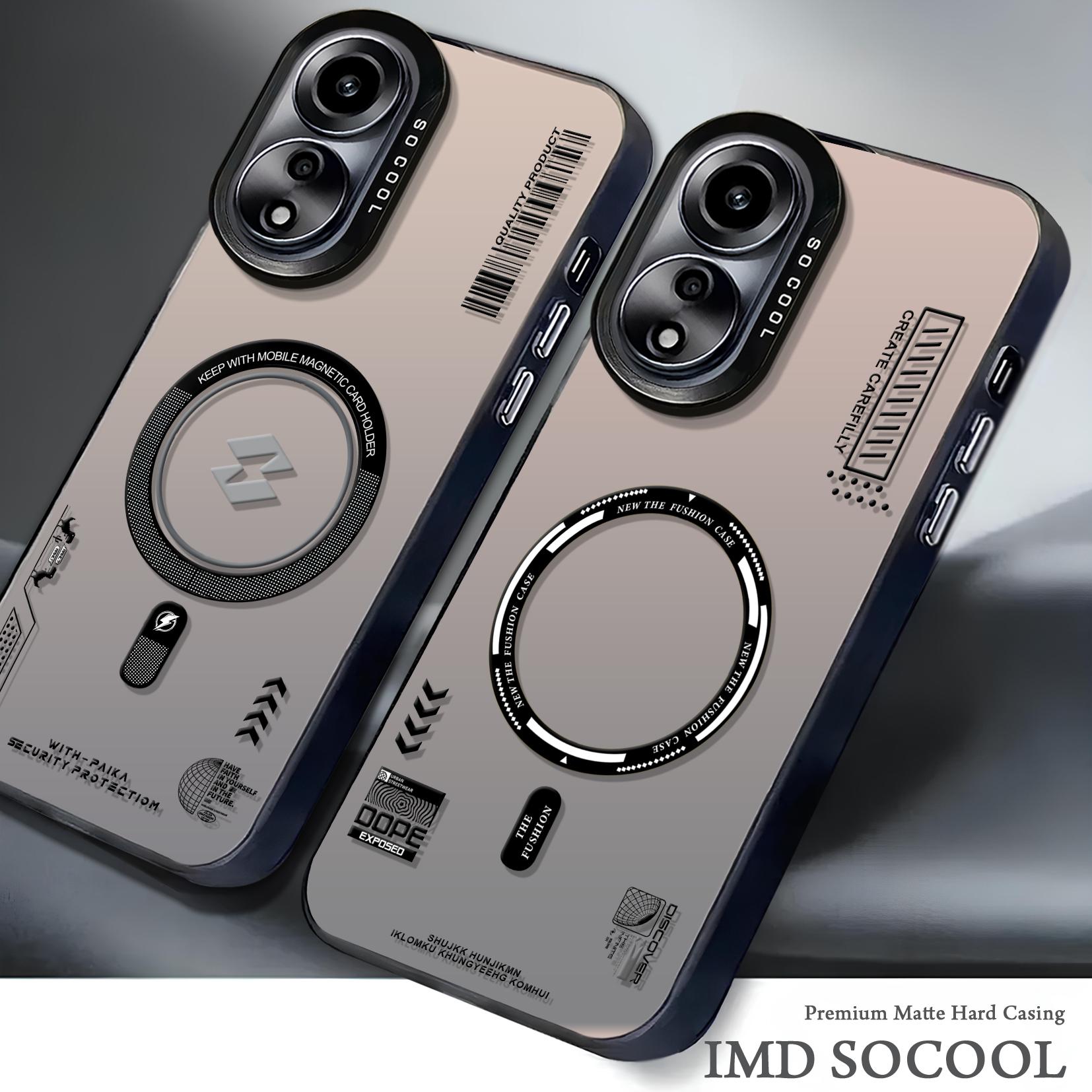 Softcase Casing IMD Black Untuk Oppo A18 A17 A16 A38 A58 A60 Reno 8T 4G Hologram Matte Case Anti Gores NHO-37