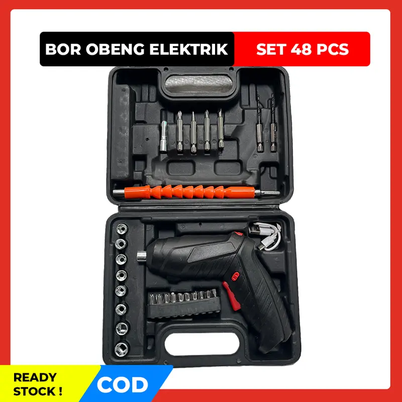 Mesin Obeng Listrik Bor Cordless Tools Screwdriver Set Koper 48 2