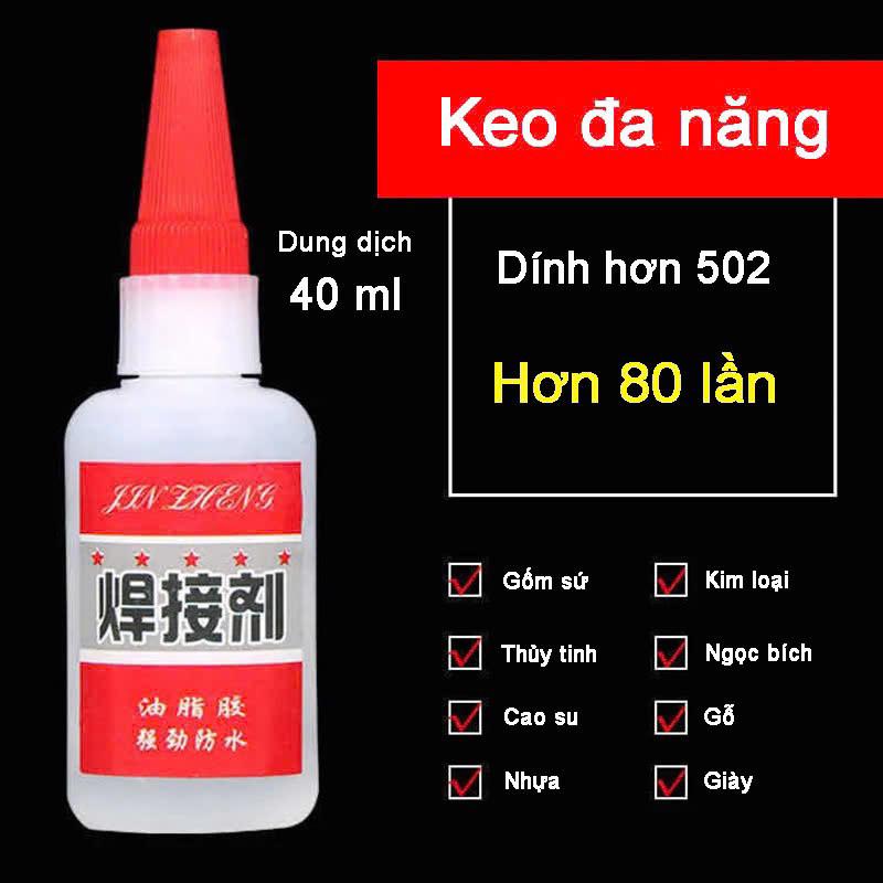 Mua từ 3 lọ để được trợ giá Ship Keo ĐẬM ĐẶC - KHÔ CHẬM Siêu Dính Đa Năng Mạnh Gấp 80 Keo 502 Dán Sắt Dán Đá Dán Nhựa Dán Gỗ 5ml -GIOVA