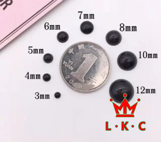 DE03 3mm-18mm ReadyStock Plastic Flat Bottom Black Doll Eyes Black Eye Accessories Mata Boneka Aksesori Mata