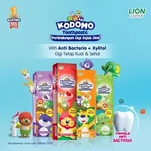 Lion Japan Kodomo Toothpaste TUBE Pasta Gigi Junior Aneka Rasa 45gr Odol Anak Dengan Anti Bacteria & Xylitol Gigi Tetap Kuat Sehat