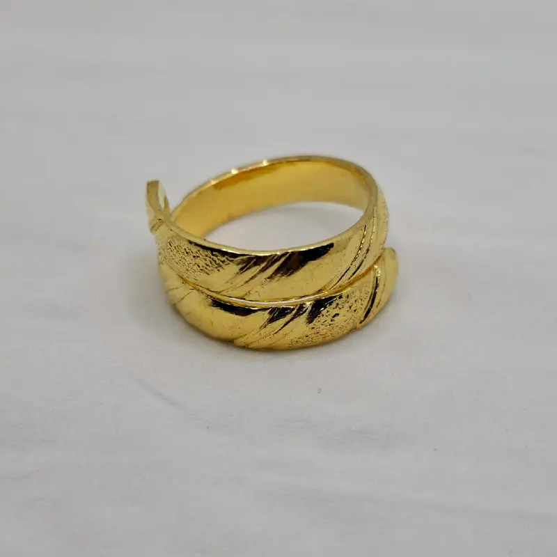Cincin Seleser Motif Pasir Aksesoris Perhiasan Lapis Emas Elegan Rings 4
