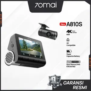 70mai Dash Cam 4K  A810S Set 4G Live Control Front 4K  Rear HDR 1080P  Built-in GPS Supercapacitor ADAS Dashcam Mobil