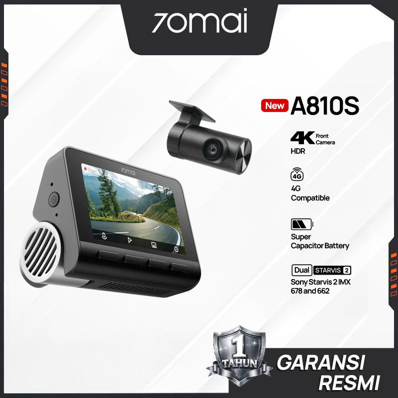 70mai Dash Cam A810S Set 4K 4G WiFi 6 GPS Kamera Depan Belakang Night Vision HDR Parkir 24 Jam Anti Maling G-Sensor Supercapacitor Dashcam Mobil - Front+Rear
